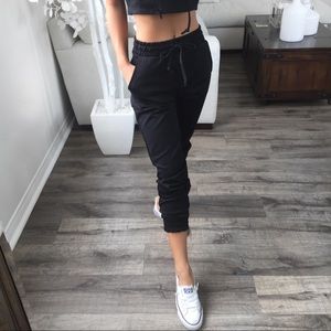 FOXY Black Drawstring Joggers